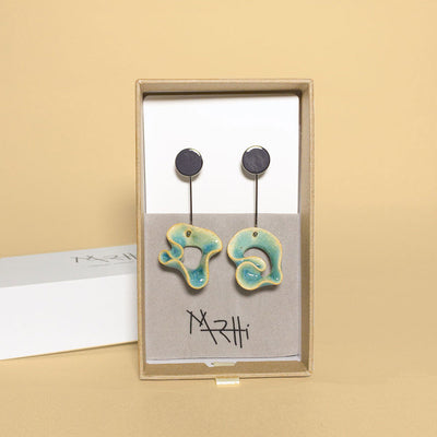 Ana Earrings | Turquoise & Rhodium