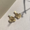 Porcelain & Gold Drop Earrings
