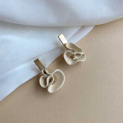 Porcelain & Gold Drop Earrings