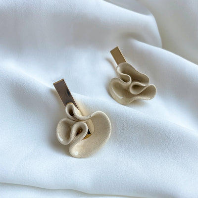 Porcelain & Gold Drop Earrings