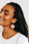 Amanda Asymmetric Earrings | Carnation Pink