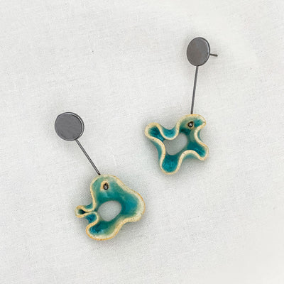 Ana Earrings | Turquoise & Rhodium